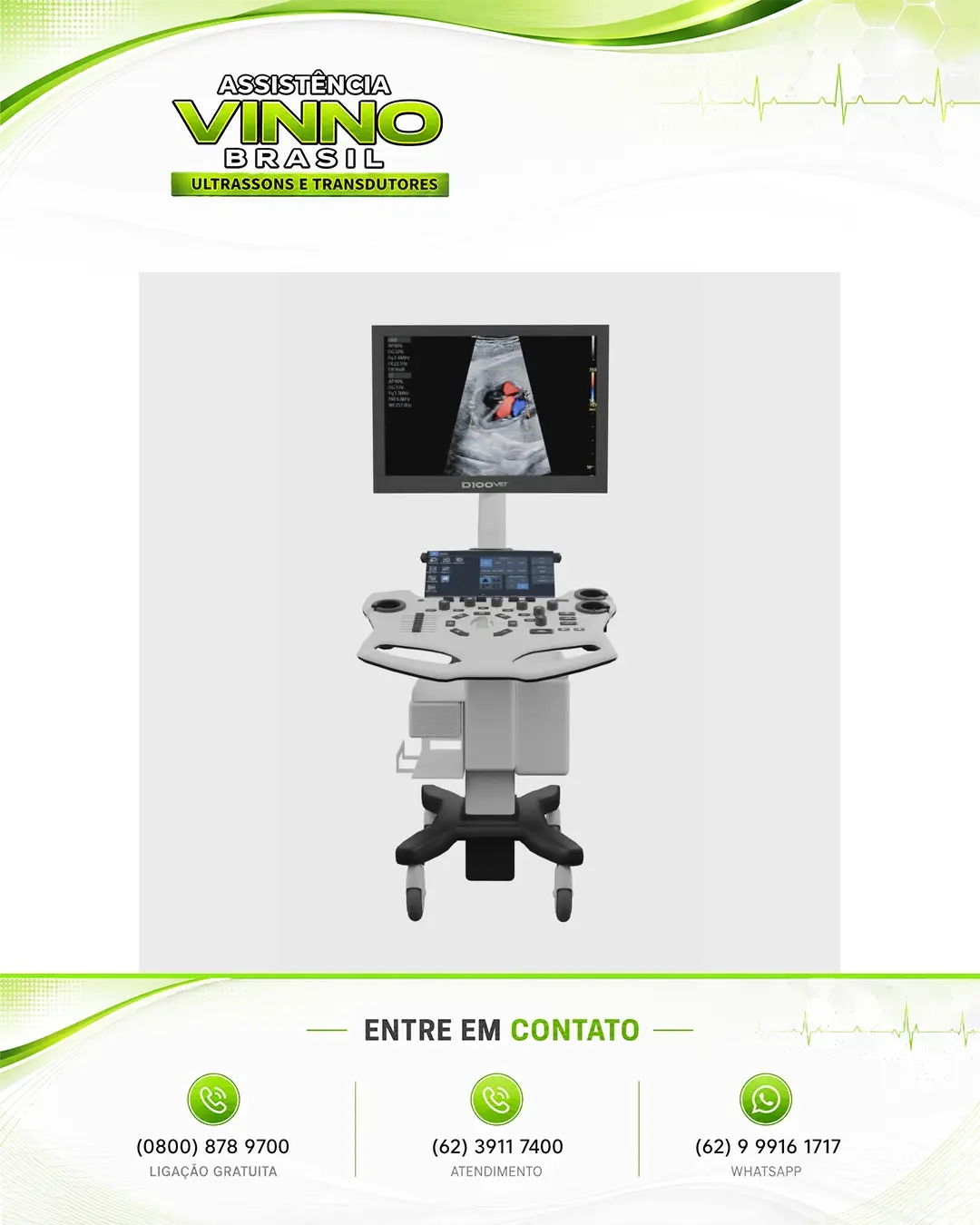 CONSERTO DE ULTRASSOM VINNO D100P VET GOIÁS