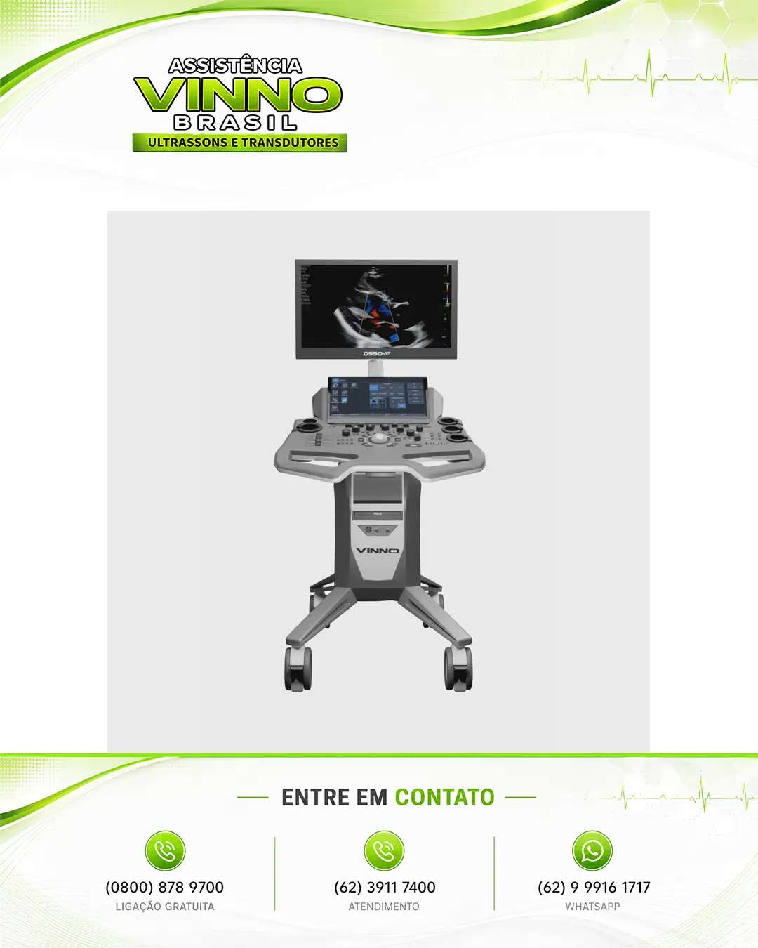 MANUTENÇÃO ULTRASSOM VINNO D550 VET SANTA CATARINA